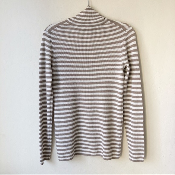 NWT Vince Striped Cashmere Turtleneck Sweater - Picture 3 of 5